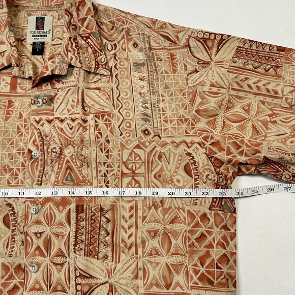 Tori Richard Honolulu Men’s Size Large Hawaiian Tropical Shirt Palm Tree Silk - Picture 7 of 7